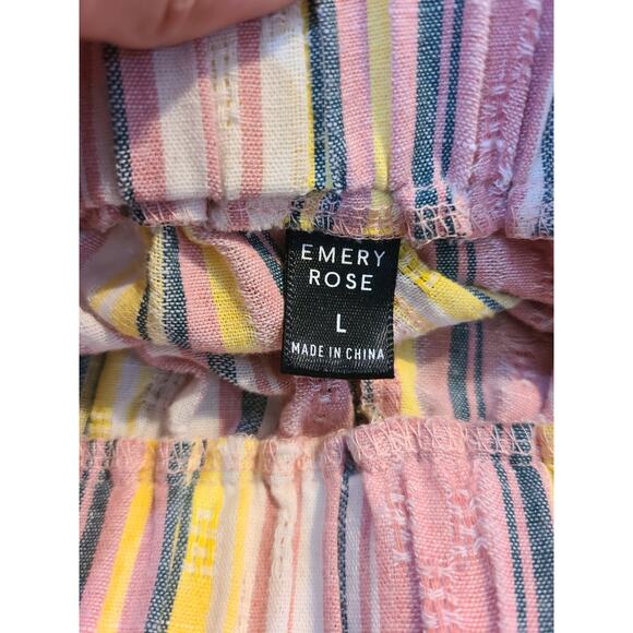 Emery rose large women's striped ruffle trim 2 piece set - Picture 6 of 13